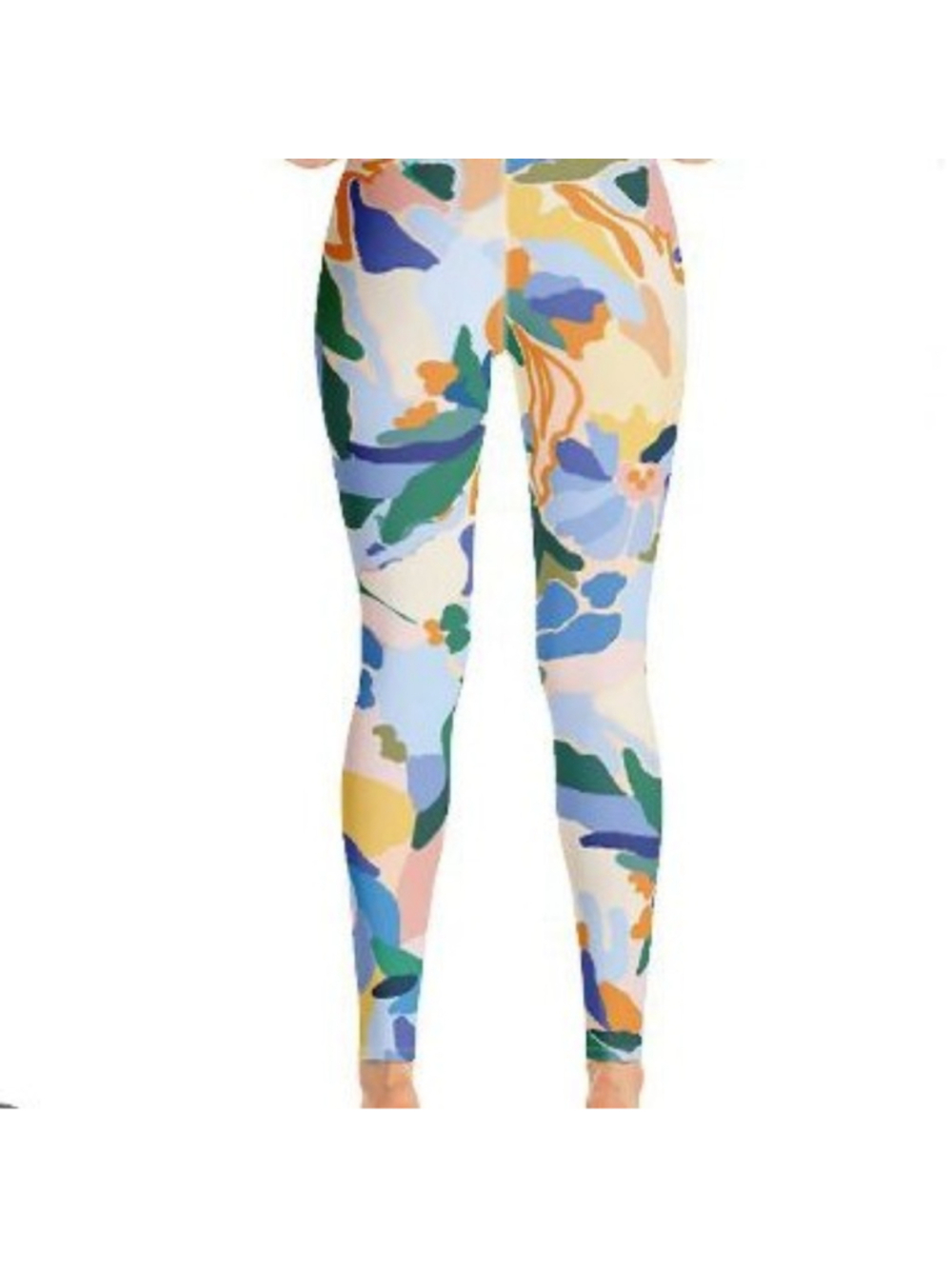 Jessie Zhao New York High Waist Yoga Leggings - L - Blue Leopard Botanical Print - Picture 2 of 15